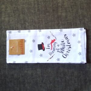 I'm Dreaming of a White Christmas Snowman Snowflake Cotton Kitchen Dish Towel